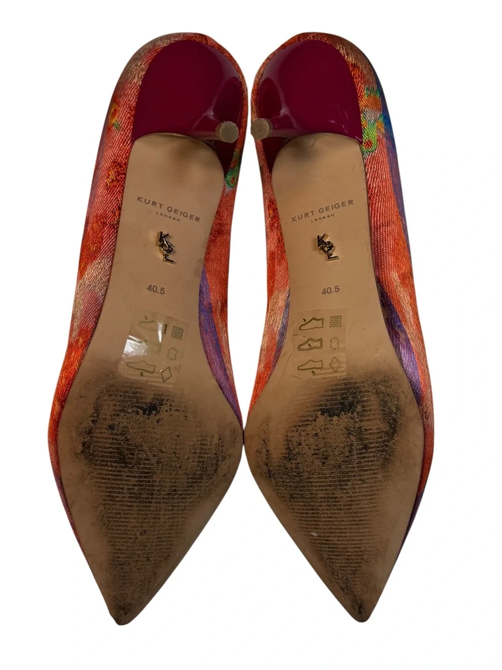 Kurt Keiger London Pia Jewel Jacquard Pointed Toe Pumps Kitten Heels 40.5 / 9.5
